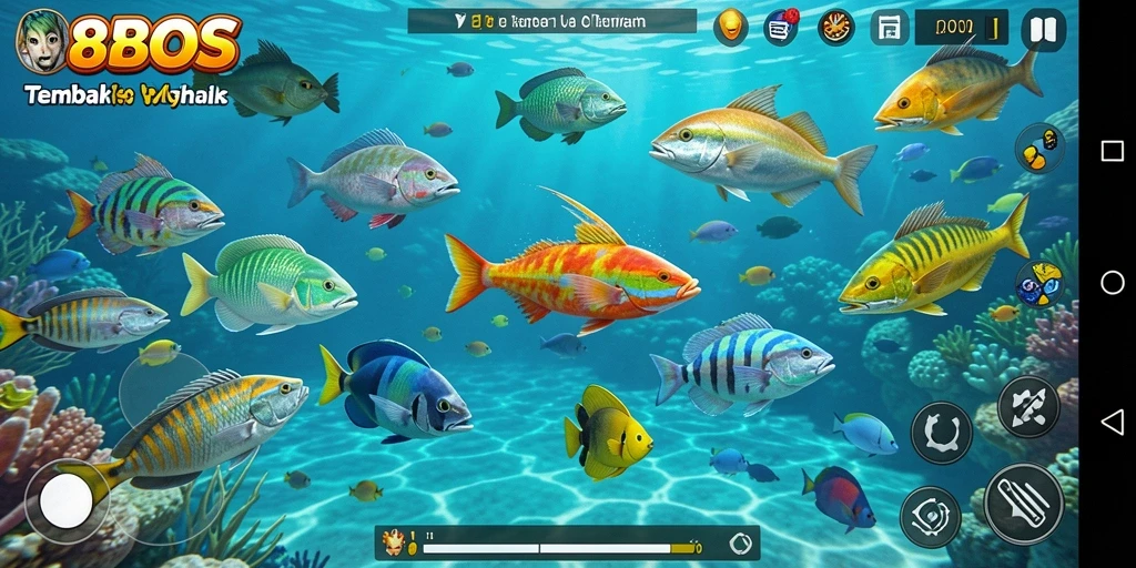 Screenshot gameplay 88BOS menampilkan aksi tembak ikan yang seru.