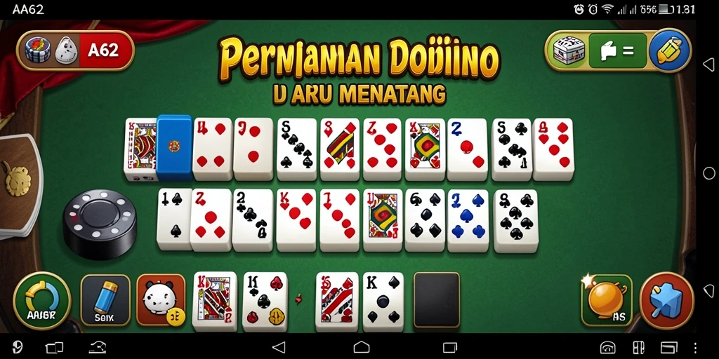 Screenshot gameplay AA62 yang menunjukkan aksi seru permainan Domino.