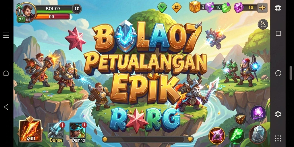 Screenshot gameplay BOLA07 menampilkan pertarungan seru dalam dunia RPG.