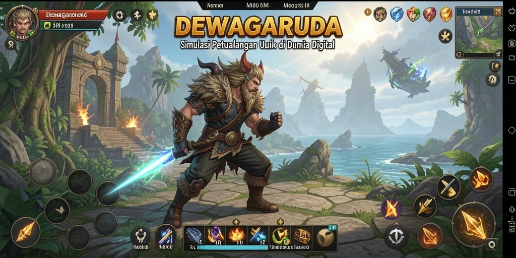 Gambaran gameplay DEWAGARUDA dengan grafik yang menakjubkan.