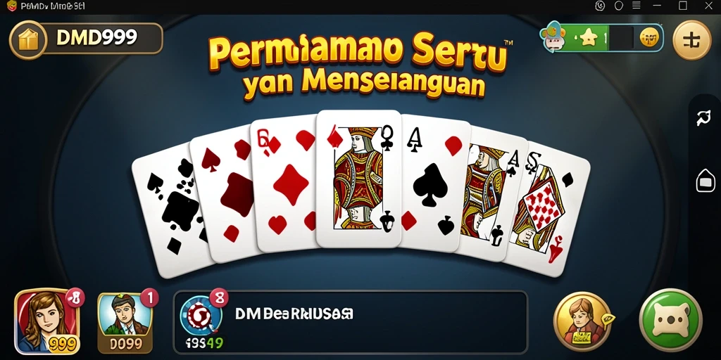 Tampilan gameplay menarik dari DMD999 dengan kartu Domino.