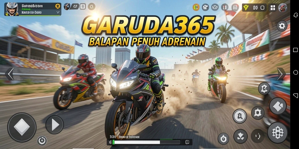 Screenshot GARUDA365 menampilkan balapan motor yang penuh aksi.