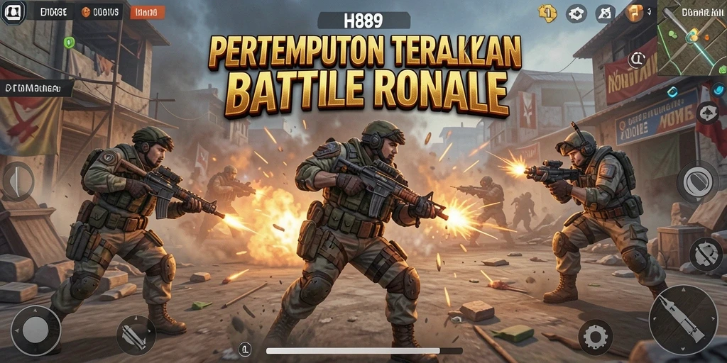 Screenshot utama H89 menampilkan aksi seru dalam Battle Royale.