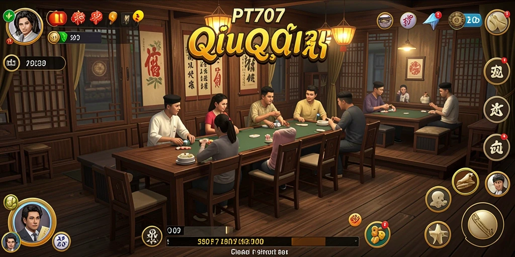 Screenshot gameplay PT707 menunjukkan keseruan bermain QiuQiu.