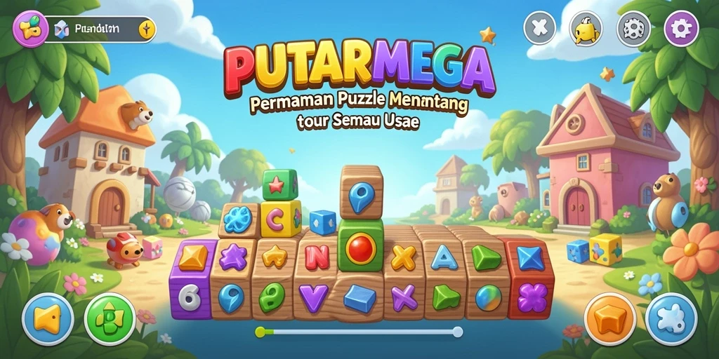 Screenshot PUTARMEGA menampilkan gameplay menyenangkan dengan puzzle yang menantang.