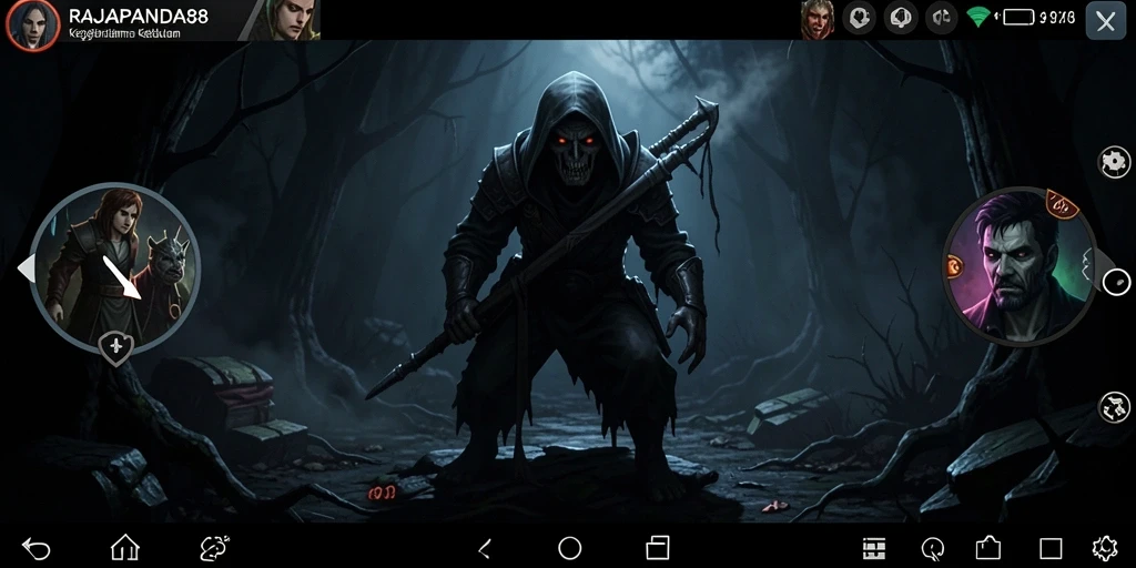 Menampilkan gameplay yang menegangkan dalam suasana horor.