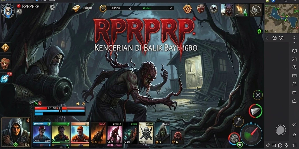 Screenshot menampilkan gameplay menegangkan dalam atmosfer Horror yang gelap.