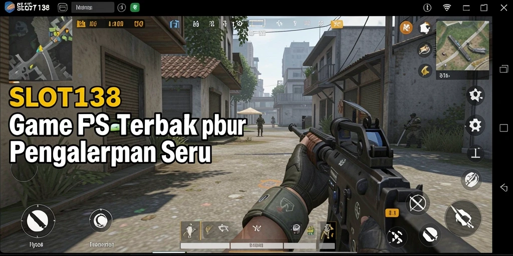 Tampilan gameplay SLOT138 dengan grafis menakjubkan dan aksi FPS yang intens.
