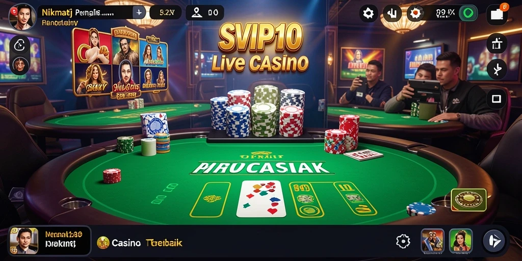 Menampilkan dealer cantik di meja Live Casino SVIP10.