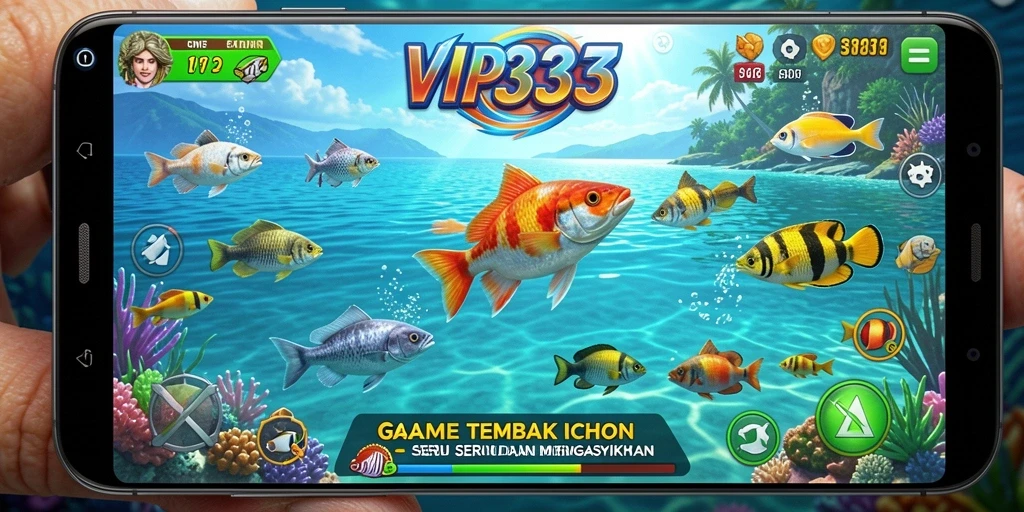Tampilan gameplay VIP333 dengan aksi menembak ikan yang intens.
