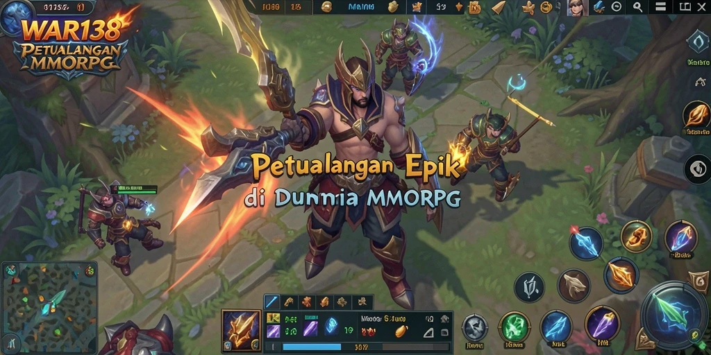 Tampilan menakjubkan dari gameplay <strong>WAR138</strong> yang menampilkan pertarungan epik.