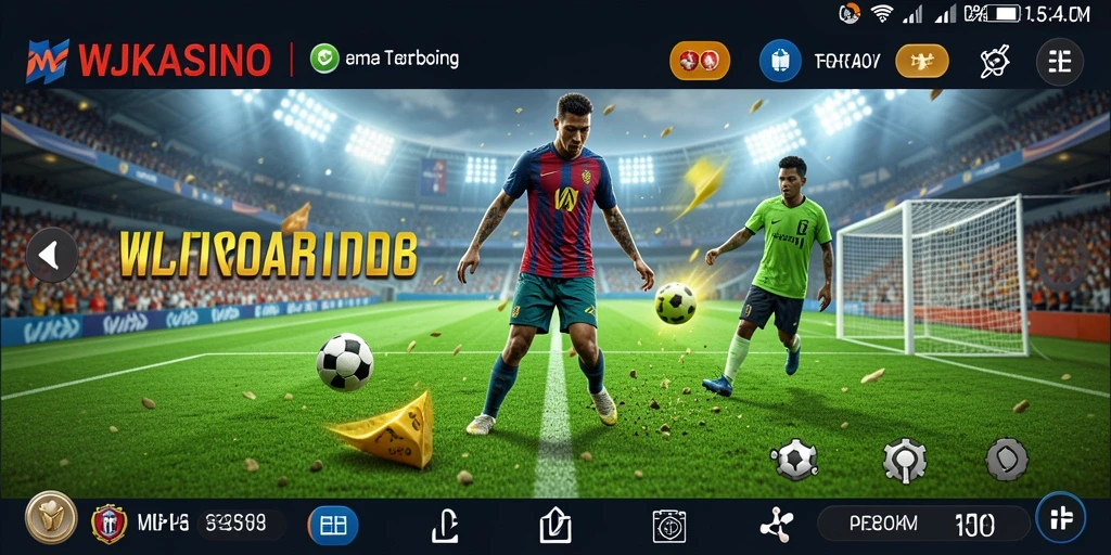 Screenshot utama menunjukkan momen seru dalam permainan olahraga WJKASINO.